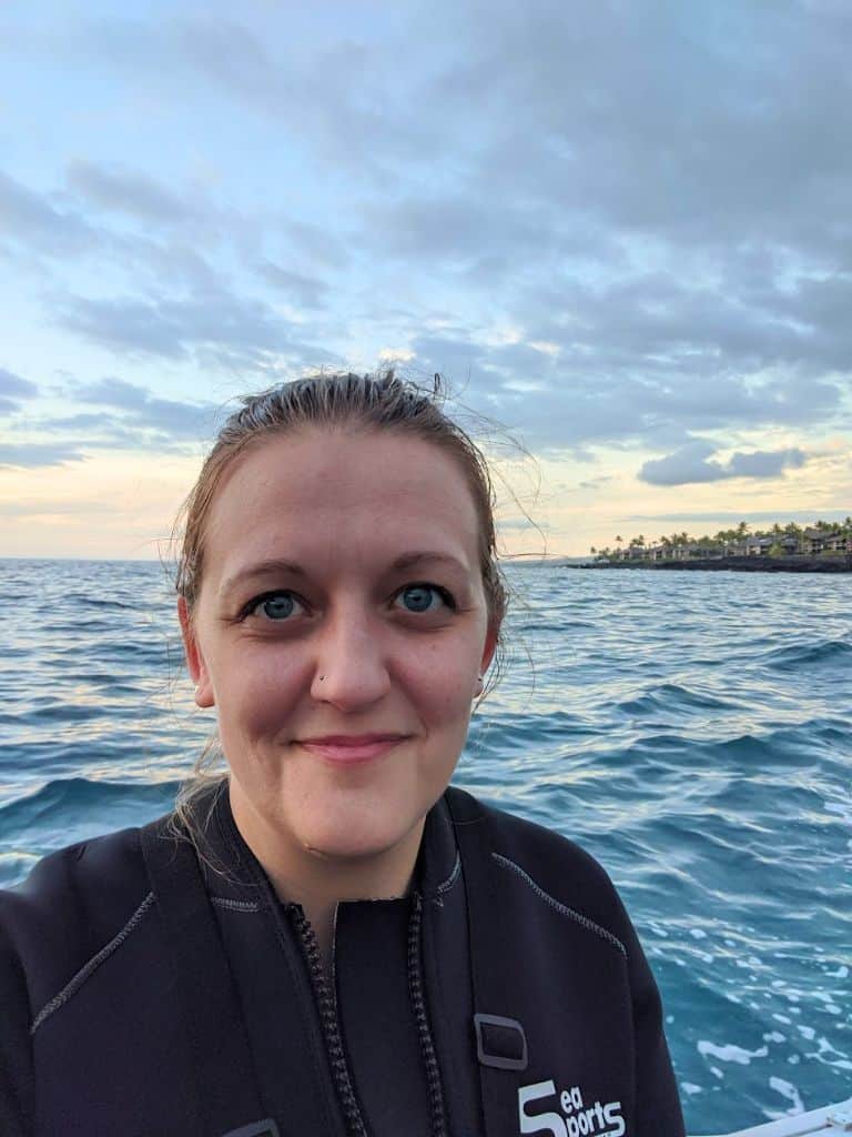 Me in a wet suit on my snorkel tour
