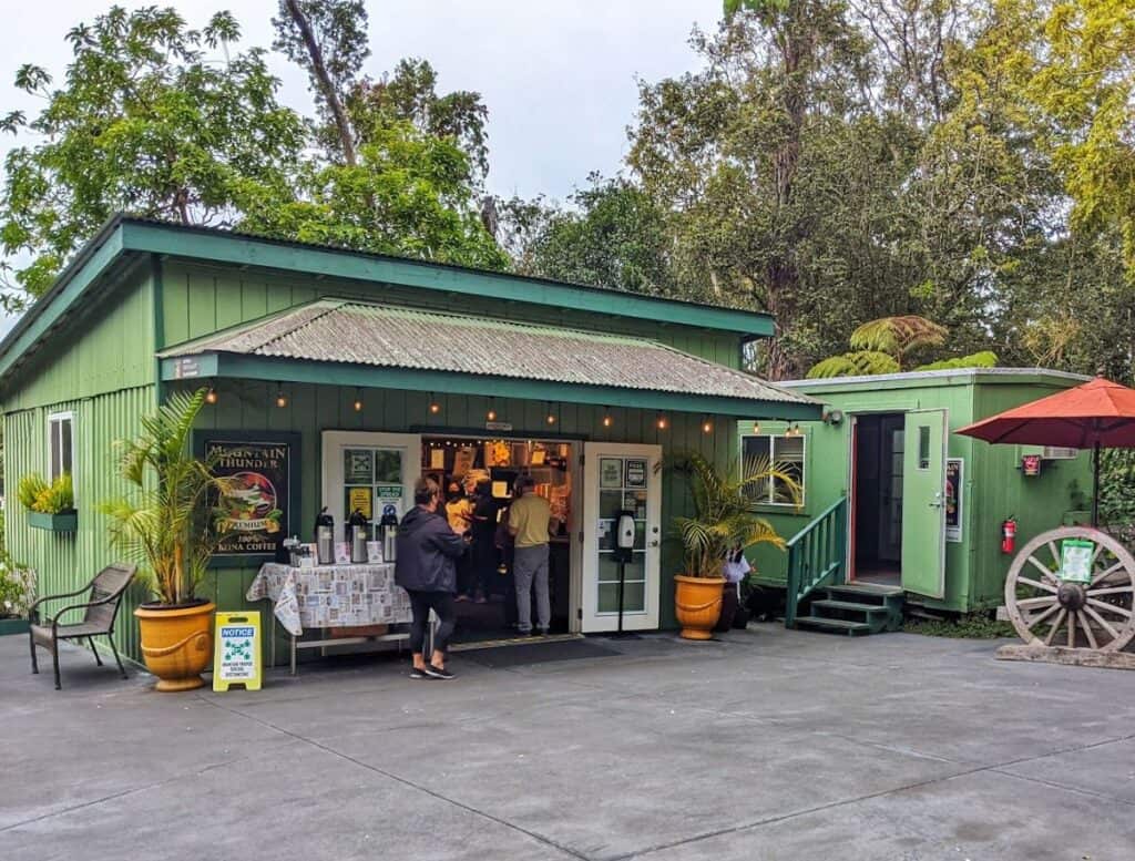 Thunder Mountain Coffee Plantation gift shop, green building