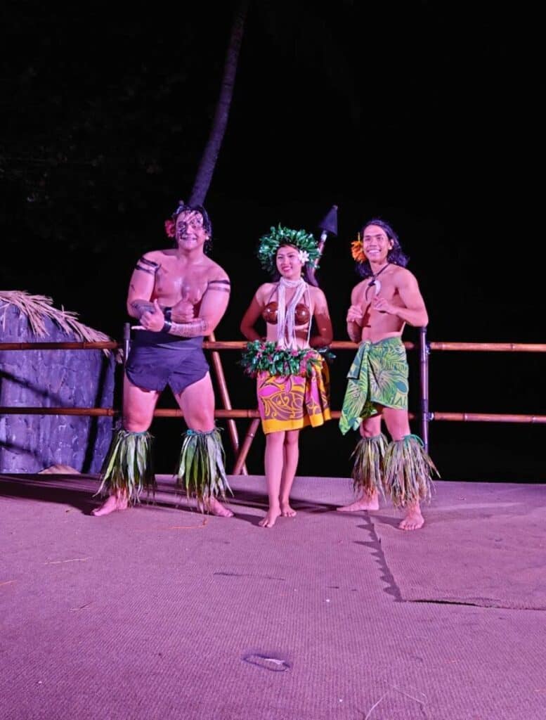Performers posing for pictures after the show