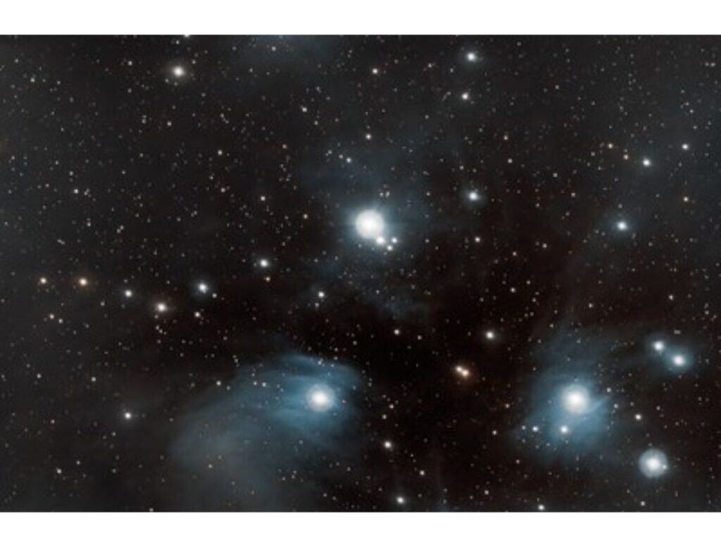 bright stars in the night sky taken from a telescope