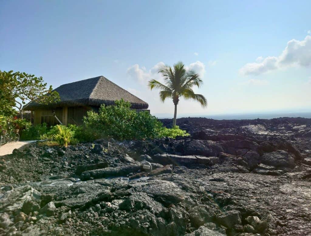 hale at edge of lava field