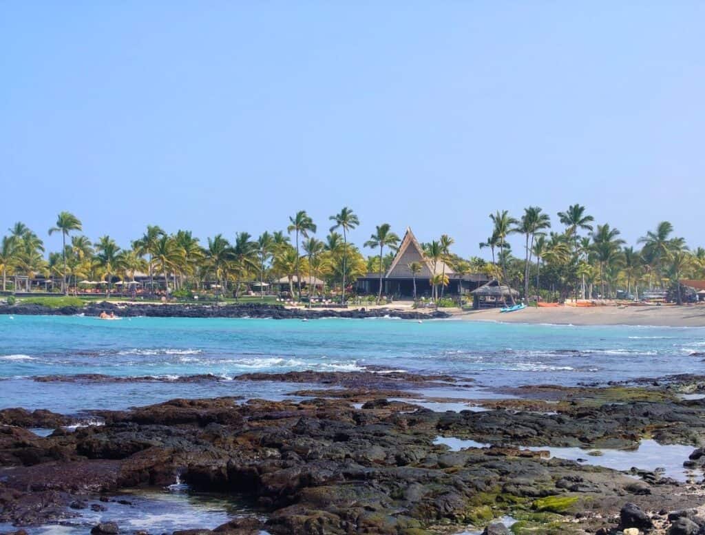 View of Kona Village Resort Across Kahuwai Bay