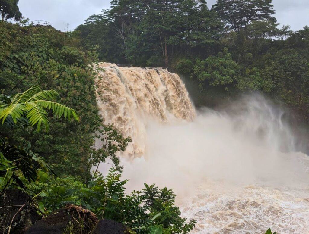 Raging waters after rain at Rainbow Falls